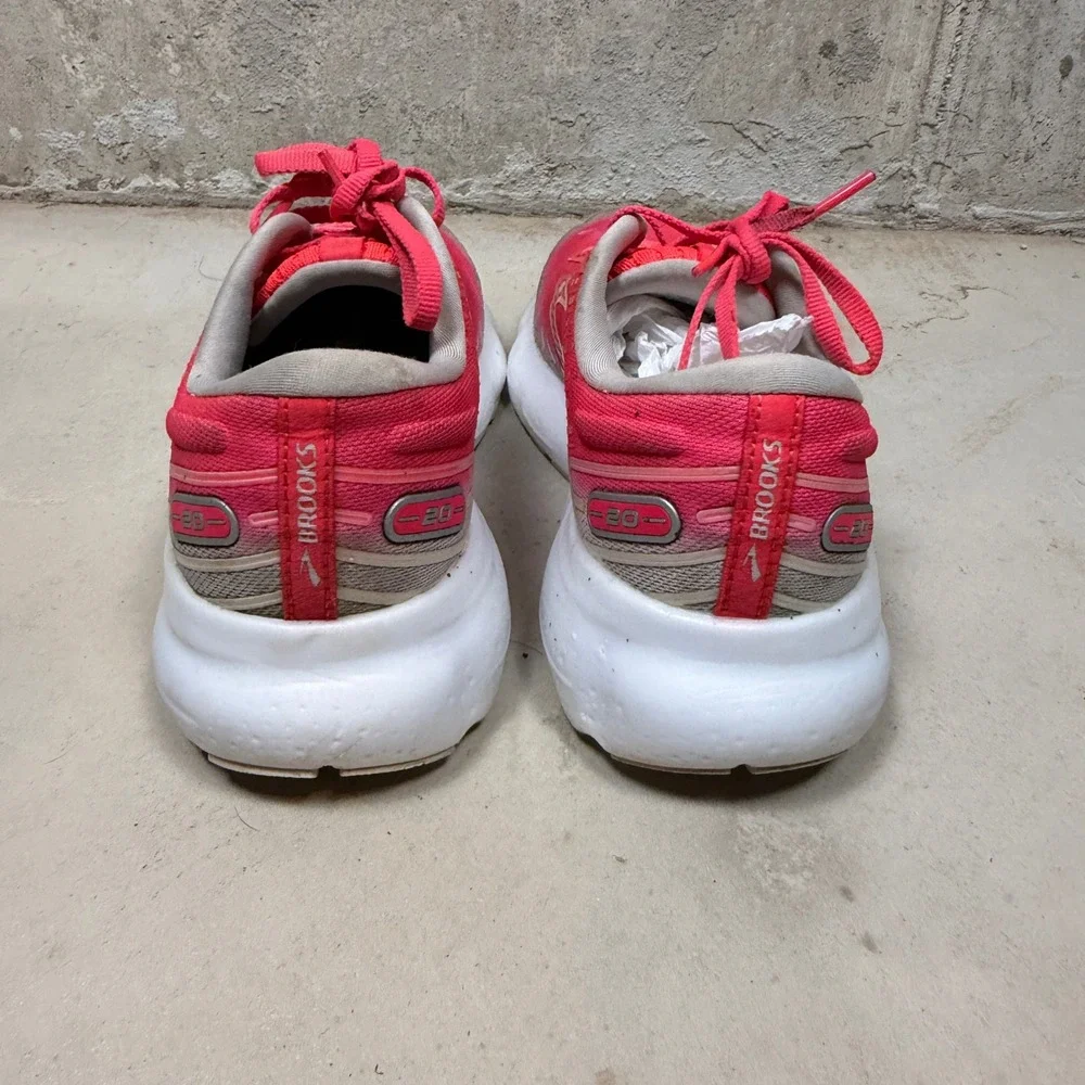 Brooks Glycerin 20 Womens Pink White Running Shoes 1203691B672 Size 10 Medium B